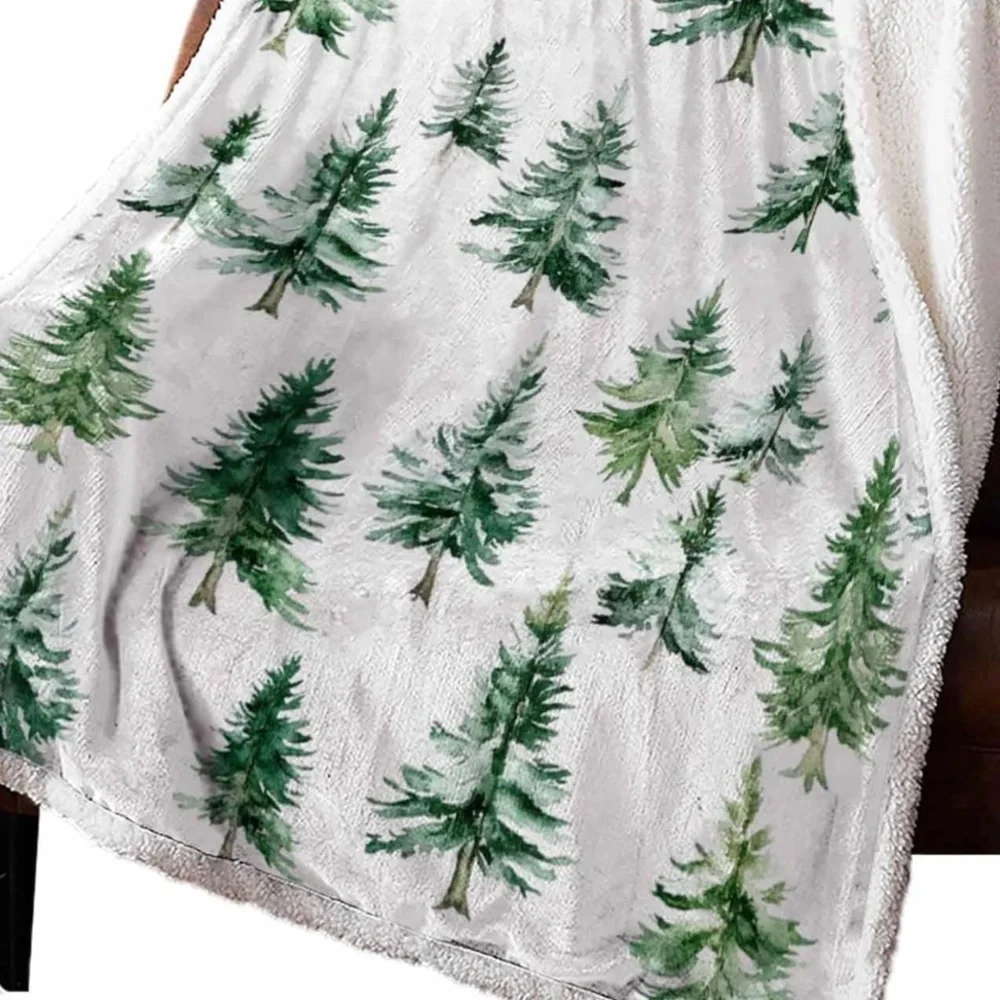 Luxury Legacy & Main blanket throw NWT Pine tree Forest 50x60” Fleece & Sherpa